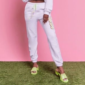 BARBIE LIMITED EDITION WHITE GRAPHIC JOGGERS